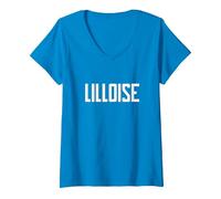 Femme Lilloise Lille Ville Origine Ou Habitante Cadeau Sympa Femme T-Shirt avec Col en V, Saphir, XL