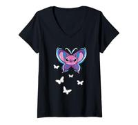 Femme Lilo and Stitch Angel Heart T-Shirt avec Col en V