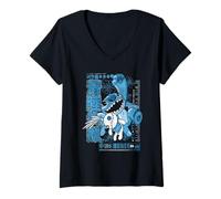Femme Lilo & Stitch Manga Jump T-Shirt avec Col en V