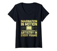 Femme L'imagination en mouvement, l'art dans chaque image (animation, dessin) T-Shirt avec Col en V