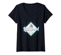 Femme Limassol Ville à Chypre avec voilier Souvenir île Vintage T-Shirt avec Col en V
