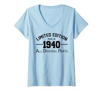Femme Limited Edition 1940 Année de Naissance 1940 Anniversaire T-Shirt avec Col en V