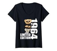 Femme Limited Edition 1964 Ours Anniversaire 1964 Année 1964 T-Shirt avec Col en V