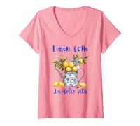 Femme Limoncello La Dolce Vita Italy T-Shirt avec Col en V