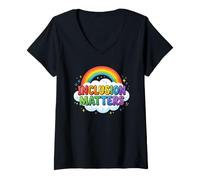 Femme L'inclusion Compte, l'éducation spécialisée, la gentillesse, ça Compte T-Shirt avec Col en V