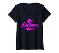 Femme Line Dance Coach T-Shirt avec Col en V