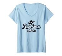 Femme Line Dance Coach T-Shirt avec Col en V