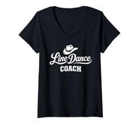 Femme Line Dance Coach T-Shirt avec Col en V