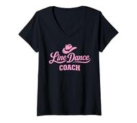 Femme Line Dance Coach T-Shirt avec Col en V