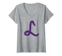 Femme Linfield University Wildcats L Monogram T-Shirt avec Col en V