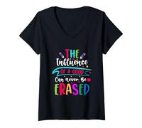 Femme L'influence d'un Bon Professeur ne Peut jamais être effacée T-Shirt avec Col en V