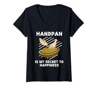Femme L'instrument Handpan est le secret de mon bonheur pour les amateurs de handpan T-Shirt avec Col en V