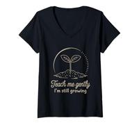 Femme L'intelligence émotionnelle discipline positive, les élève en douceur T-Shirt avec Col en V