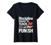 Femme L'intelligence émotionnelle discipline positive, les élève en douceur T-Shirt avec Col en V