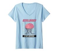 Femme L'intelligence n'est Pas Artificielle (déclaration Anti-AI) T-Shirt avec Col en V