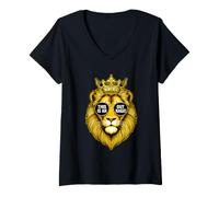 Femme Lion drôle Qui Dit ça Hors de la Rage Sarcastique T-Shirt avec Col en V