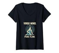 Femme Lion du Plexus Solaire - Rugissement du Centre intérieur T-Shirt avec Col en V