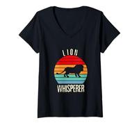 Femme Lion Whisperer T-Shirt avec Col en V