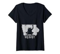 Femme L'Iowa résiste à Une Manifestation Contre Les Grenouilles Le Jour de la fête T-Shirt avec Col en V