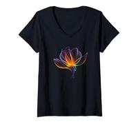 Femme lirio, Arte, Color, Amor, gracioso, Flor, Moda T-Shirt avec Col en V