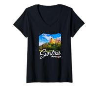 Femme Lisbonne/Sintra T-Shirt avec Col en V