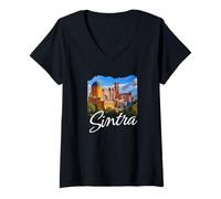 Femme Lisbonne/Sintra T-Shirt avec Col en V