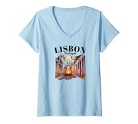Femme Lisbonne T-Shirt avec Col en V