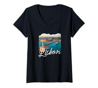 Femme Lisbonne T-Shirt avec Col en V