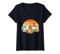 Femme Little Bear Birthday Squad Y2K Animal Party Matching Retro T-Shirt avec Col en V