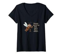 Femme Little Fierce Midsummer Night Dream Citation Shakespeare T-Shirt avec Col en V