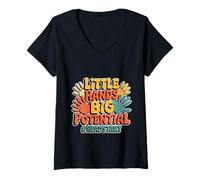 Femme Little Hands Big Potential Fierté des Enfants Leaders - T-Shirt avec Col en V