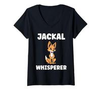 Femme Little Jackals Animals Funny Quote Simple Whisperer Jackal T-Shirt avec Col en V