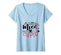 Femme Little Miss Cupid Funny Valentines Day Women Girls T-Shirt avec Col en V