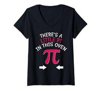 Femme Little Pi in This Oven Grossesse Maths Humour Funny Pi Day T-Shirt avec Col en V