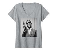 Femme Little Stevie Wonder Fingertips en 1963 T-Shirt avec Col en V