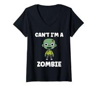 Femme Little Zombies Halloween Dead Can't I'm a Zombie T-Shirt avec Col en V