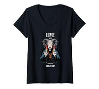 Femme Live Love Lucifer Devil Graphic Funny T-Shirt avec Col en V