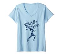 Femme Live to Run to Live Runners Design Sport et Fitness T-Shirt avec Col en V