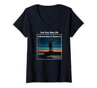 Femme “Live Your Best Life, Remember to Dream” by Justin Neway T-Shirt avec Col en V