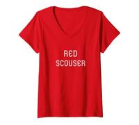 Femme Liverpool Scouser, Merseyside, Angleterre, English Pride Travel T-Shirt avec Col en V