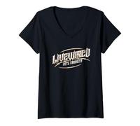 Femme LiveWired - Hommage des années 80 T-Shirt avec Col en V