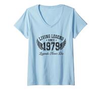 Femme « Living Legend Since 1979 : Legends Never Die » T-Shirt avec Col en V