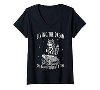 Femme Living The Dream One Bad Decision On Time T-Shirt avec Col en V