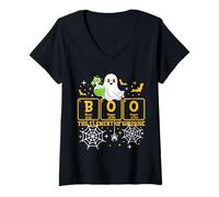 Femme Livre de Chimie The Element of Surprise : Une Jolie chimiste d'halloween T-Shirt avec Col en V