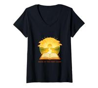 Femme Livre de la première Aube Pathway T-Shirt avec Col en V