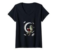 Femme Livre de lune cactus surréaliste T-Shirt avec Col en V