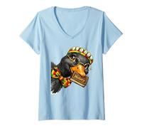 Femme Livre d'histoire de Lecture des Oiseaux sages T-Shirt avec Col en V