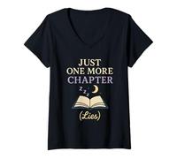Femme Livre d'humour pour lire dormir drôle littéraire chouette de nuit T-Shirt avec Col en V