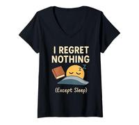 Femme Livre d'humour pour lire dormir drôle littéraire chouette de nuit T-Shirt avec Col en V