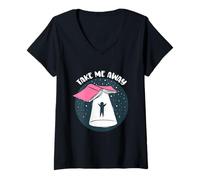 Femme Livre drôle OVNI Take Me Away - Livres d'amour pour Les Livres de Livres T-Shirt avec Col en V